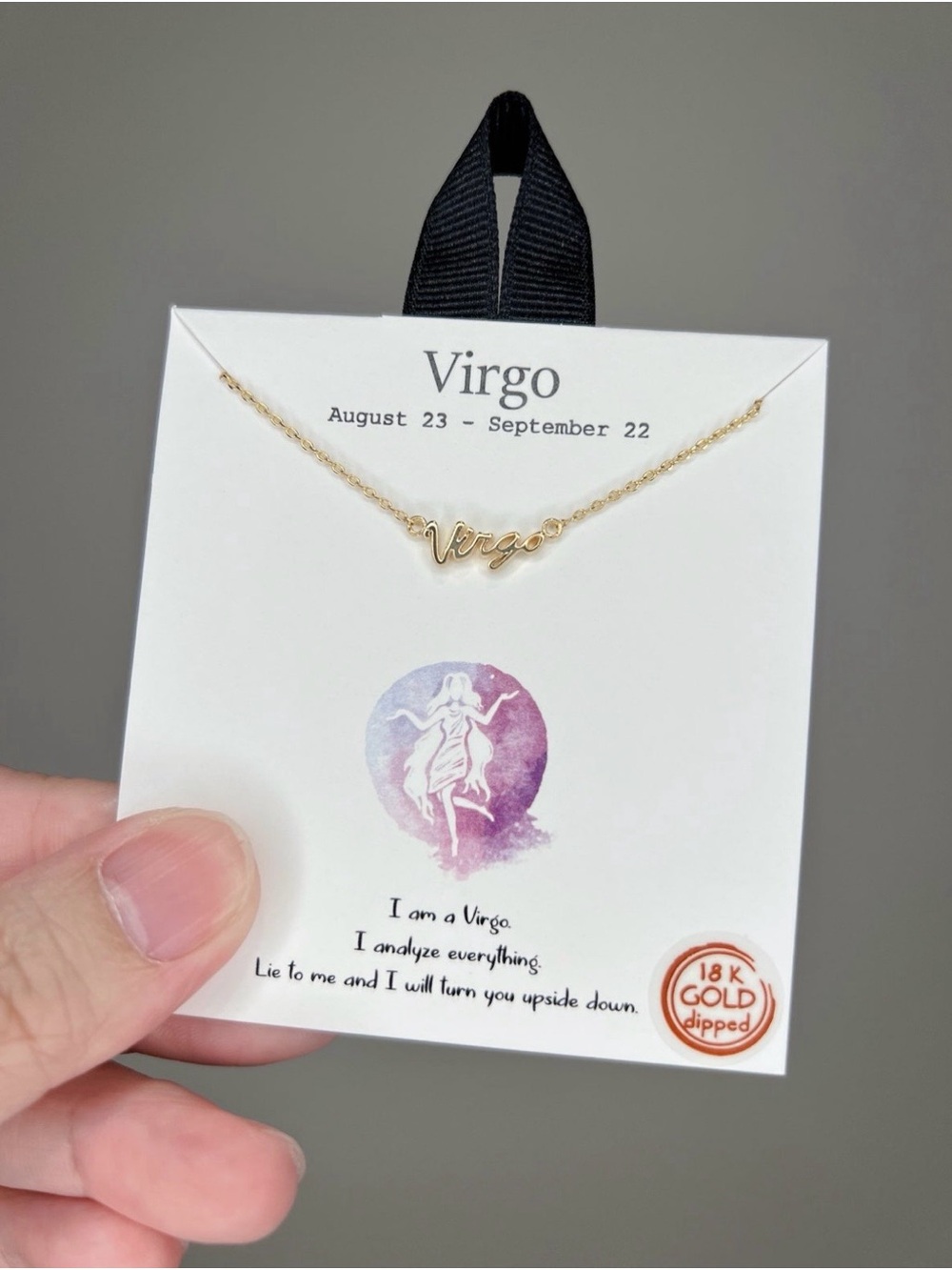 Zodiac Necklace/Virgo Necklace/18k Gold Dipped